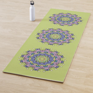 Hand Painting Mandala Clock Face 2 Yoga Mat