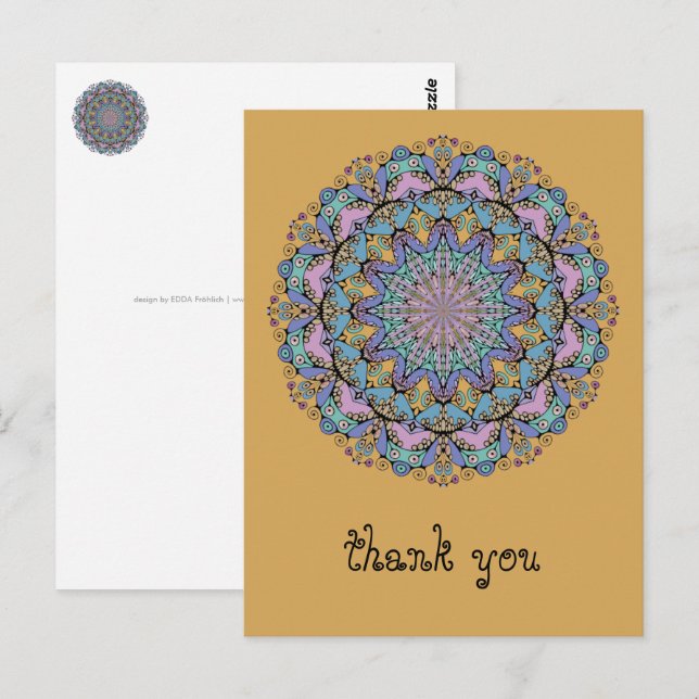 Hand Painting Mandala Clock Face 3 Postcard (Front/Back)