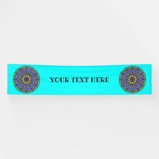 Hand Painting Mandala Clock Face 4 Banner (Horizontal)