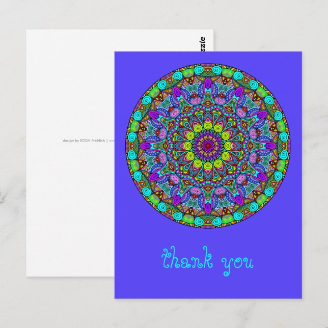 Hand Painting Mandala Clock Face 4 Postcard (Front/Back)
