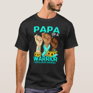 Hand Papa Of A Warrior Food Allergies Awareness Su T-Shirt