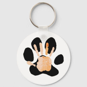 hand paw print keychain