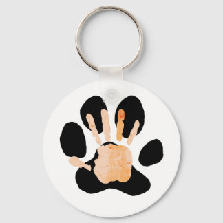 hand paw print keychain