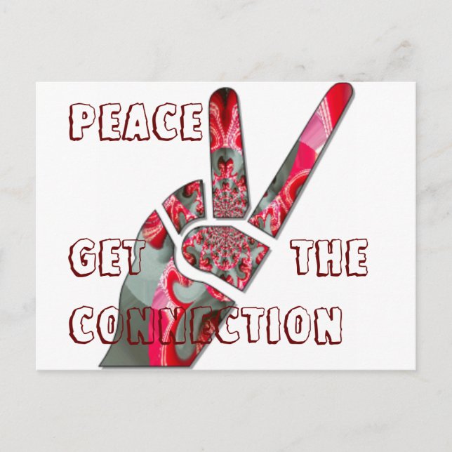 Hand peace sign postcard (Front)