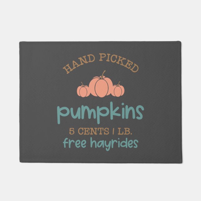 Hand-Picked Pumpkins Doormat (Front)