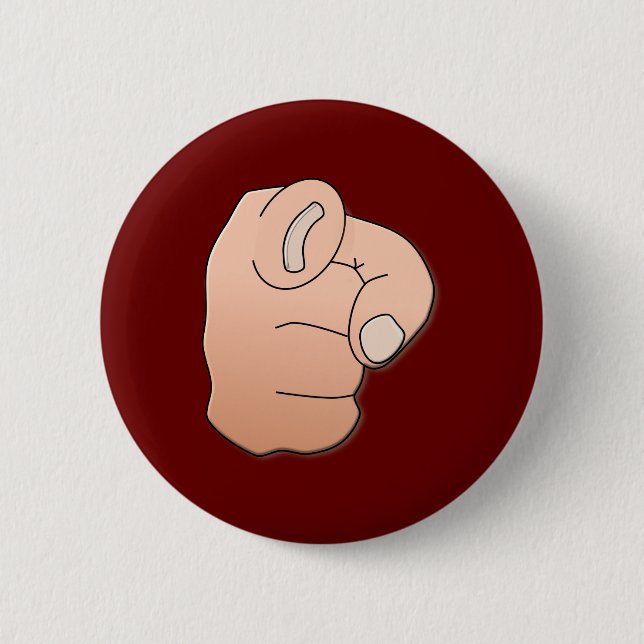 hand pointer 2 inch round button (Front)