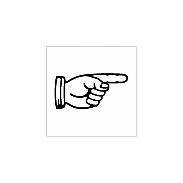 "Hand Pointing Right" Rubber Stamp (Imprint)