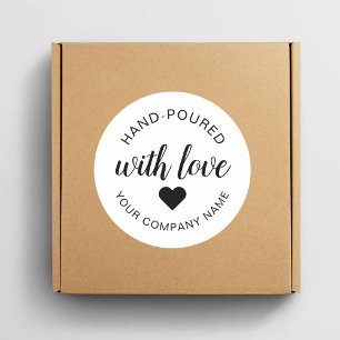 "Hand-Poured" With Love Candle Classic Round Sticker