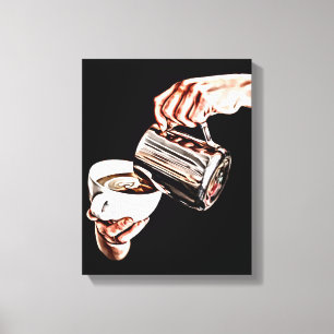 hand pouring coffee digital art painting  canvas print