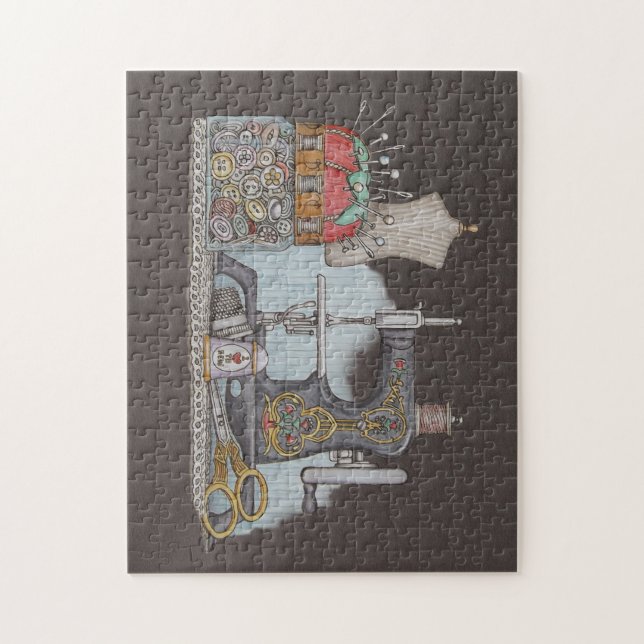 Hand Powered Sewing Machine Jigsaw Puzzle (Vertical)