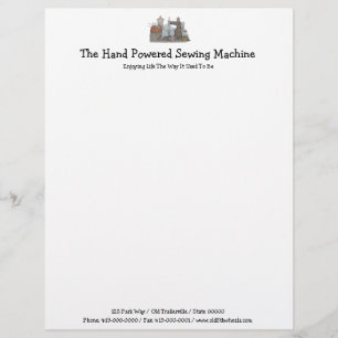 Hand Powered Sewing Machine Letterhead