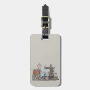 Hand Powered Sewing Machine Luggage Tag