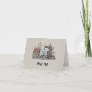 Hand Powered Sewing Machine Thank You Card