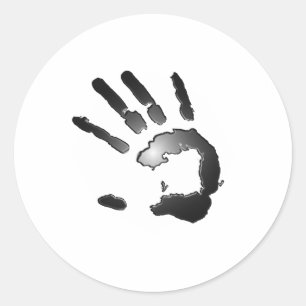 Hand Print Glow Classic Round Sticker