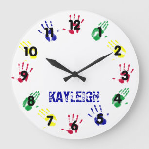 Hand Print Personalized Large Clock