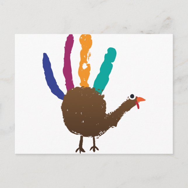 Hand Print Turkey Postcard (Front)
