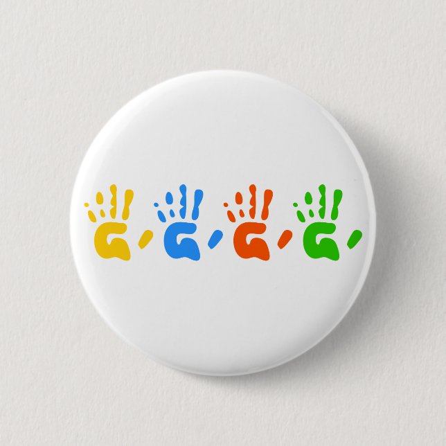 Hand Prints 2 Inch Round Button (Front)