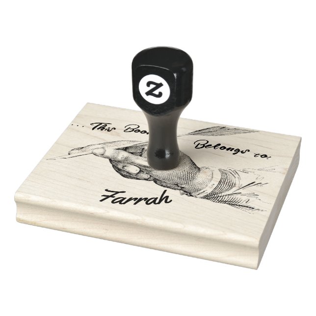 Hand Quill Writing Name | Ownership Ink Stamp (Stamp)