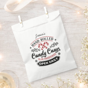 Hand Rolled Candy Cane Farmhouse Favour Bag