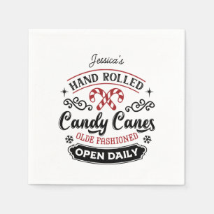 Hand Rolled Candy Cane   Farmhouse Napkin