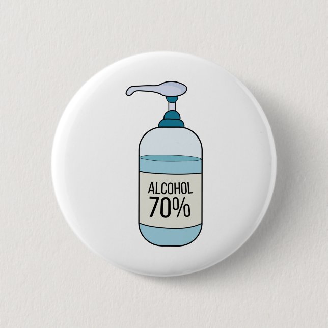 Hand Sanitizer Gel with 70% Alcohol 2 Inch Round Button (Front)