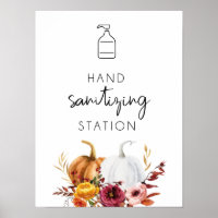 Hand sanitizing Station Floral Pumpkins