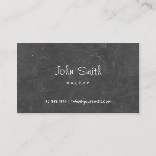 Hand Script Chalkboard Author Business Card