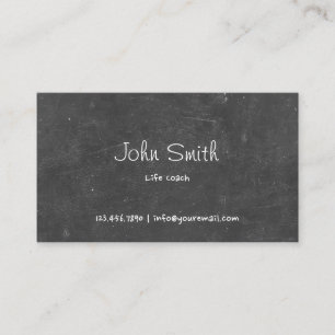 Hand Script Chalkboard Background Life Coach Business Card