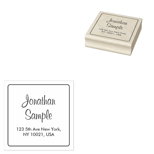 Hand Script Custom Template Name Return Address Rubber Stamp (Stamped)