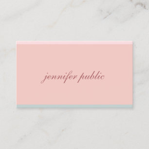 Hand Script Elegant Pink Green Modern Template Business Card