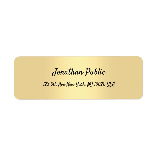 Hand Script Gold Modern Simple Template Elegant (Front)