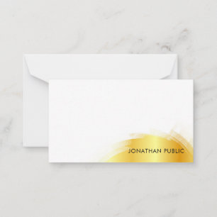 Hand Script Monogram Faux Gold Elegant Simple Card