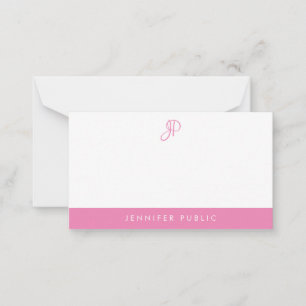 Hand Script Monogram Hot Pink White Template