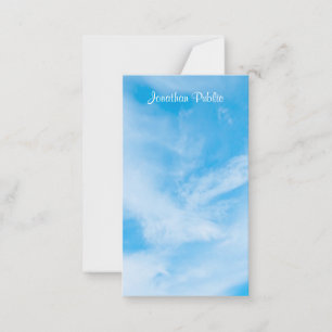 Hand Script Name Blue Sky White Clouds Template