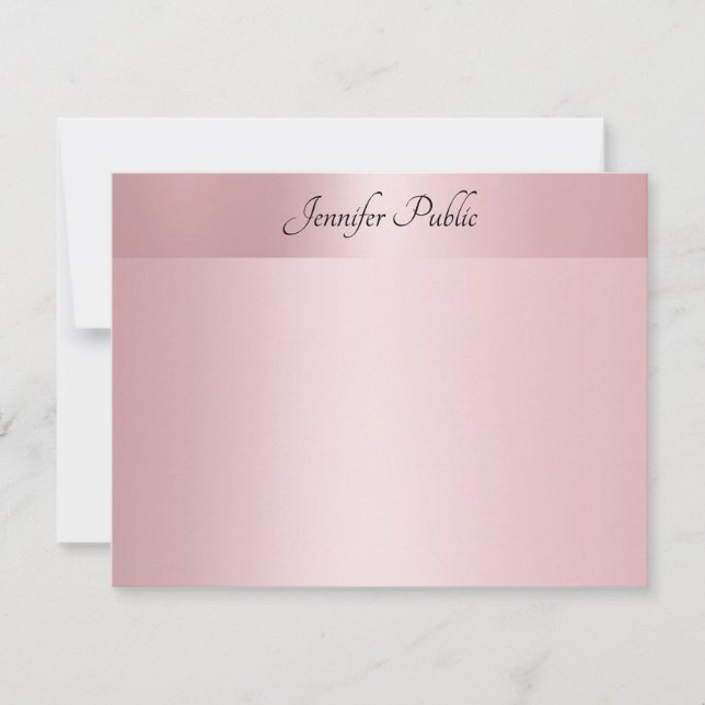 Hand Script Name Text Template Rose Gold Elegant (Front)