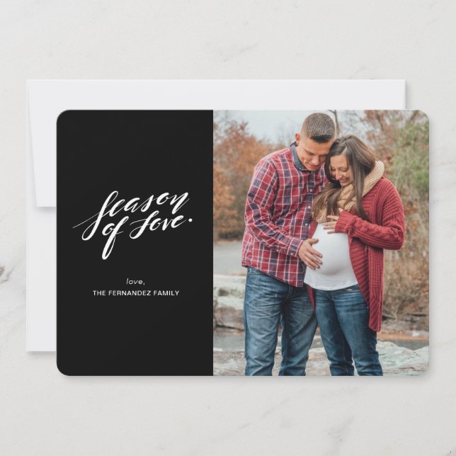 hand script season of love Photo Card (Front)