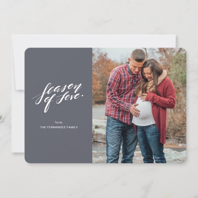 hand script season of love Photo Card (Front)