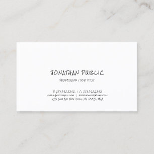 Hand Script Text Modern Simple Professional Plain Business Card