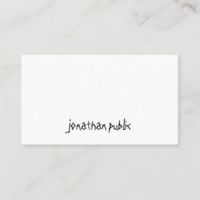 Hand Script Text Professional Simple Modern Cool Business Card (Front)