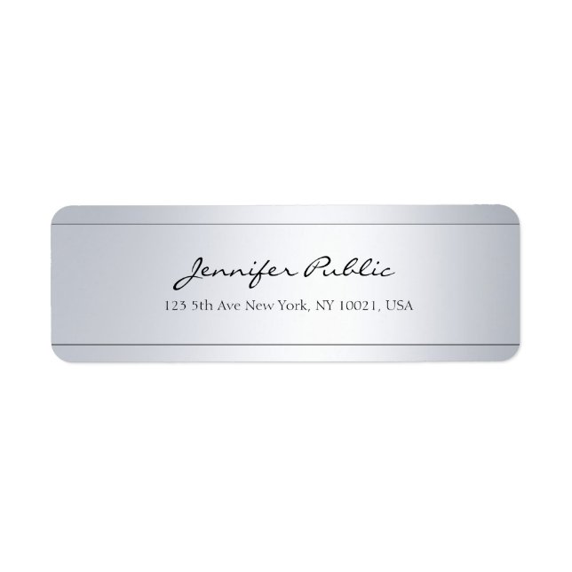 Hand Script Text Silver Elegant Calligraphy Trendy (Front)