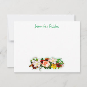 Hand Script Text Watercolor Flowers Art Template