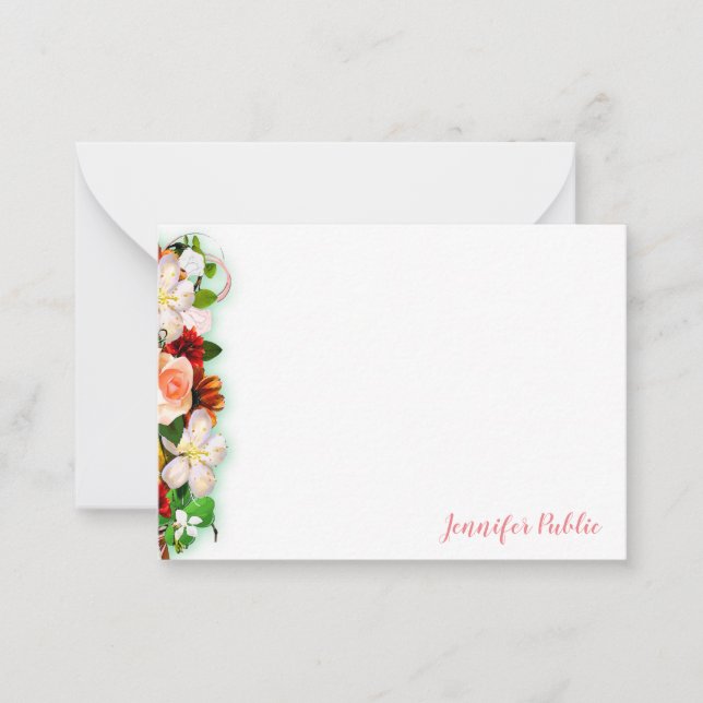 Hand Script Watercolor Floral Colourful Template (Front)