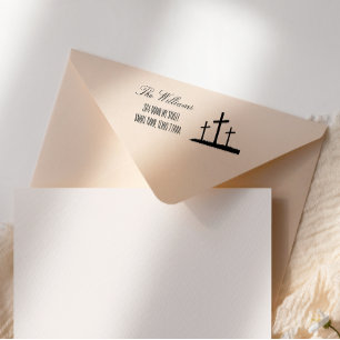 Hand Scripted Cross Self-inking Stamp