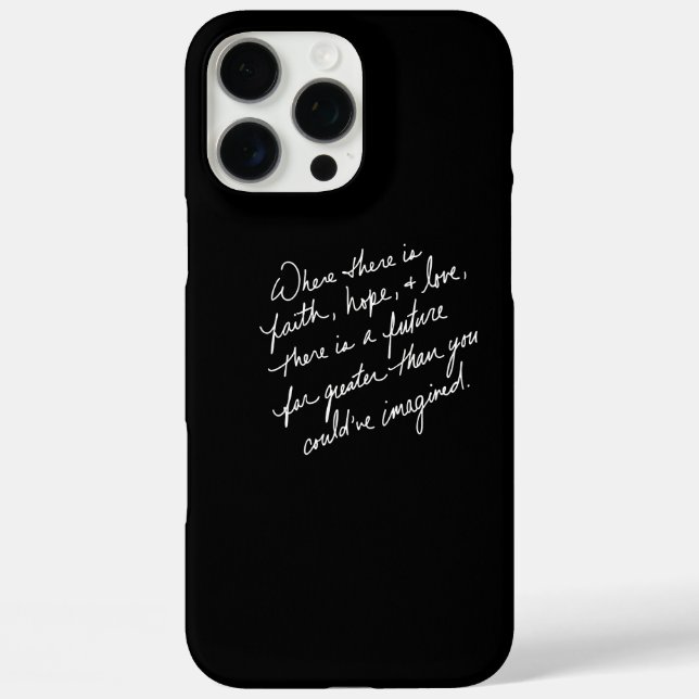 Hand-Scripted Faith Hope and Love Spiritual Case-Mate iPhone Case (Back)