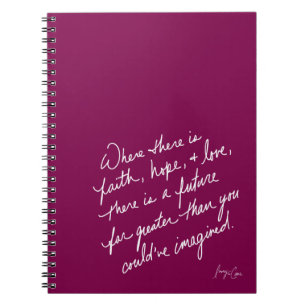 Hand-Scripted Faith Hope & Love Spiritual Notebook