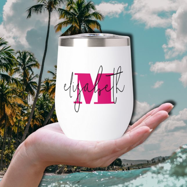 Hand Scripted Name Monogram (Hand Scripted Name Monogram Thermal Wine Tumbler)