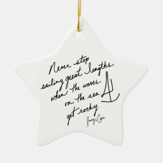 Hand-Scripted Never Stop Sailing Inspirational Ceramic Ornament