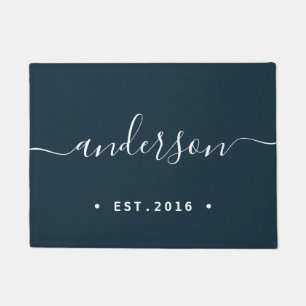 Hand Scripted   Personalized Family Name Doormat