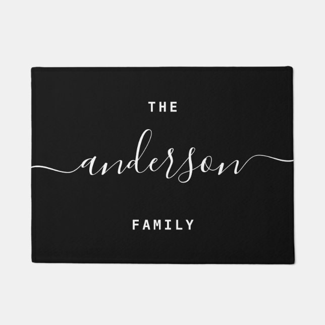 Hand Scripted | Personalized Family Name Doormat (Front)