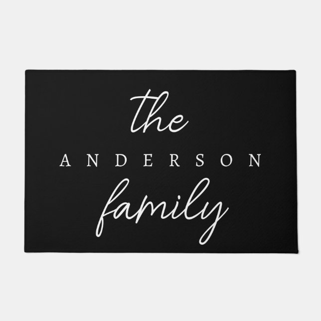 Hand Scripted | Personalized Family Name Doormat   (Front)